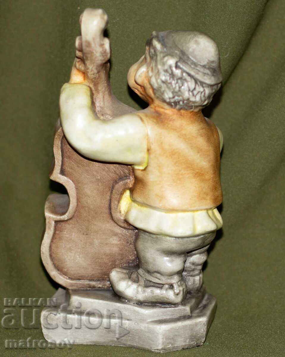 Декоративна керамична статуетка на музикант, контрабасист - 5