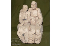 Χειροποίητο γύψινο γλυπτό άνδρα και γυναίκας, αγκαλιά