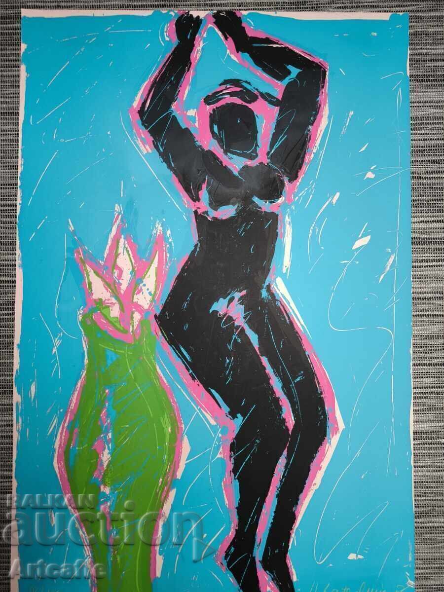 Act feminin - serigrafie color, acril - 7