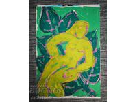 Naked body-colored screen printing, acrylic