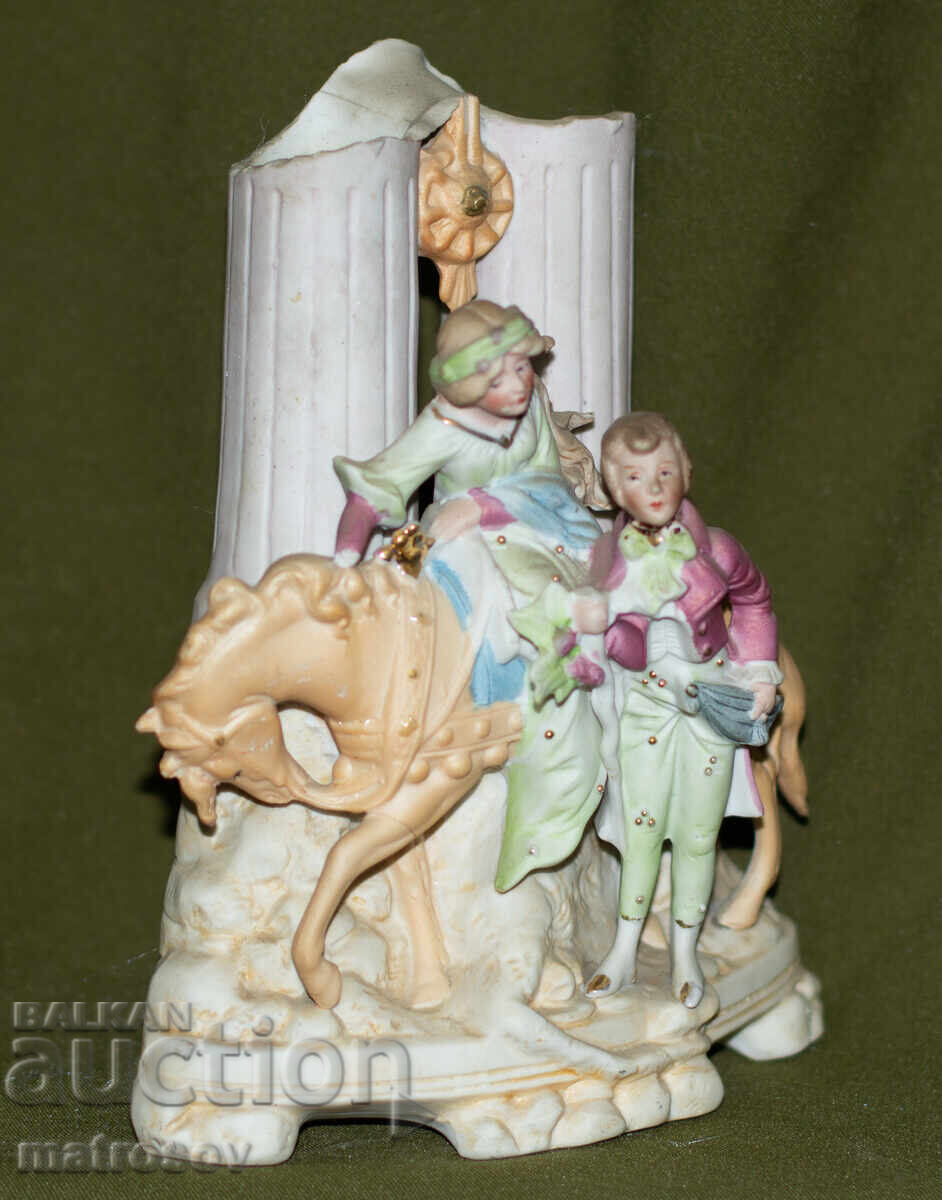 Παράδοση Γερμανικό διακοσμητικό ειδώλιο, μη γυαλισμένη πορσελάνη