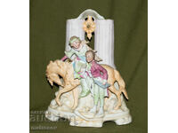 Statuetă decorativă germană, porțelan neglazurat