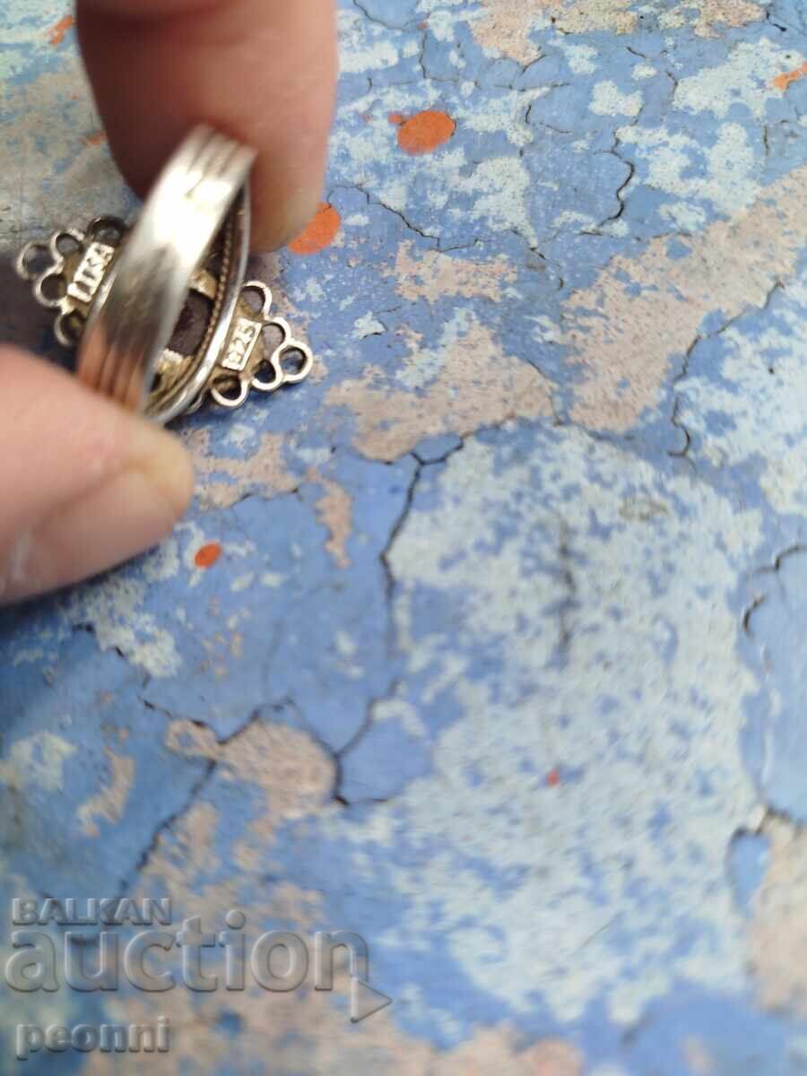 Inel de argint cu carneol - Art Deco - 5 Inel de argint cu carneol - Art Deco - 5