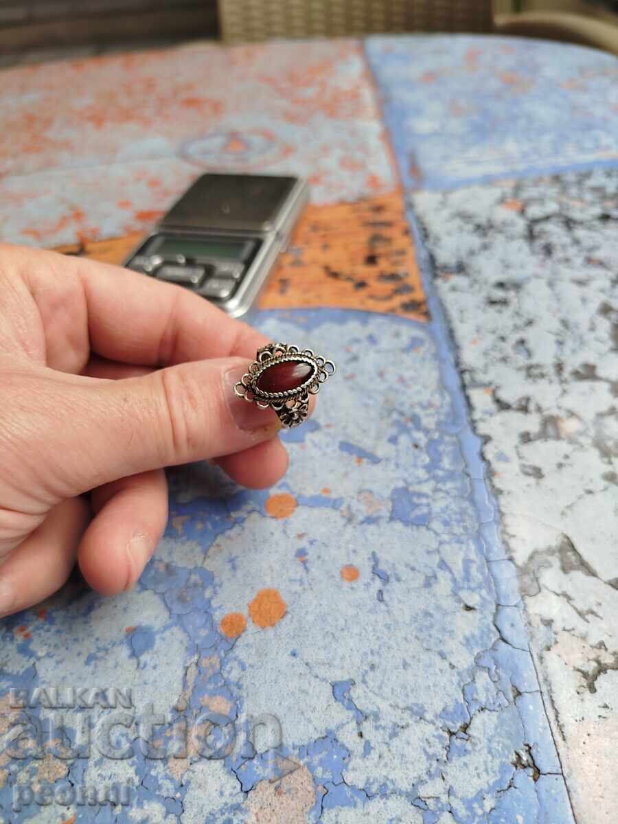 Inel de argint cu carneol - Art Deco - 7 Inel de argint cu carneol - Art Deco - 7