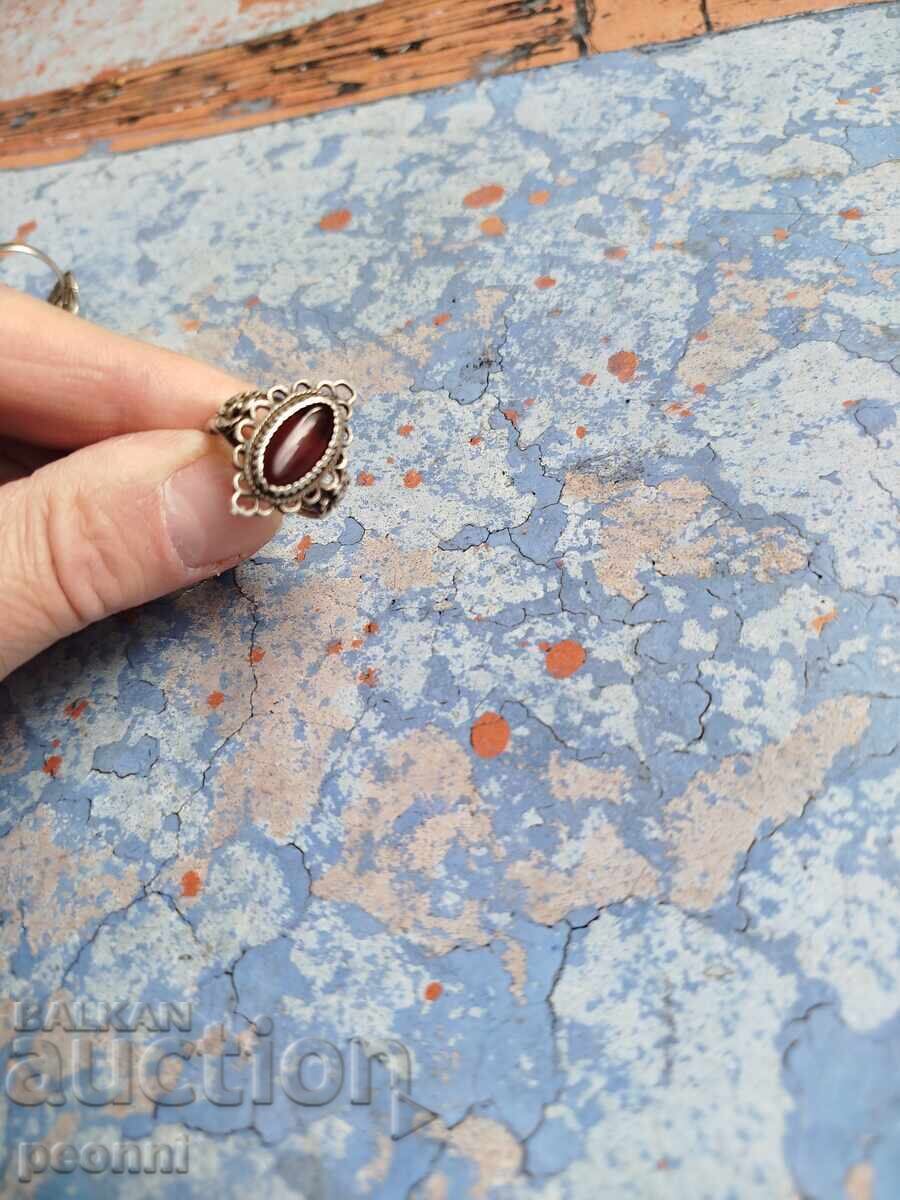 Inel de argint cu carneol - Art Deco Inel de argint cu carneol - Art Deco