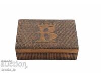 Handmade pyrography wooden jewelry box