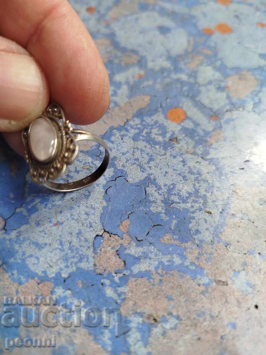 Silver ring with moonstone - 5