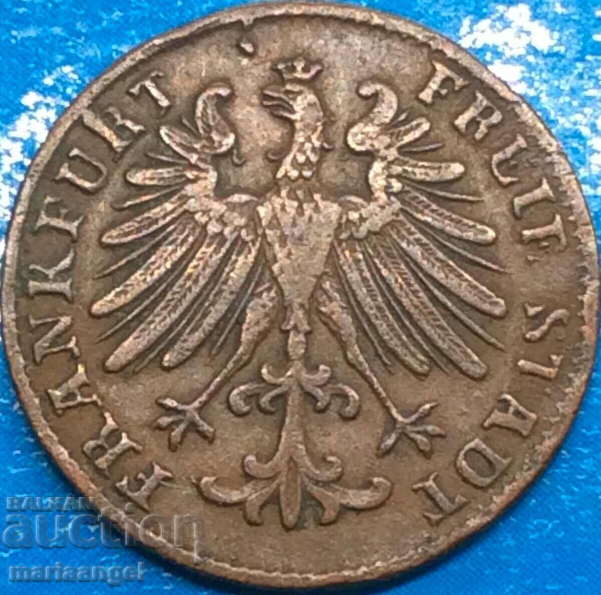 Аукцион 1 Хелер 1856 Германия Франкфурт медна