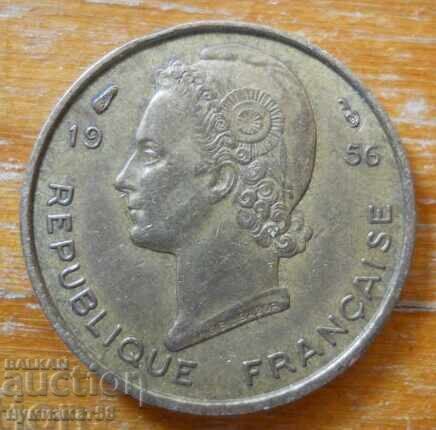 5 Φράγκα 1956 - Δυτική Αφρική (Γαλλική Αποικία) με τιμή 5.00 BGN | € 2.56