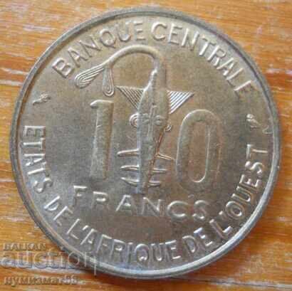 10 франка 1970 г  - Западна Африка