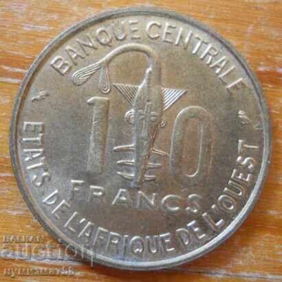 10 φράγκα 1970 - Δυτική Αφρική