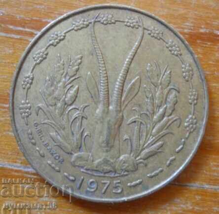 10 φράγκα 1975 - Δυτική Αφρική με τιμή 2.50 BGN | € 1.28