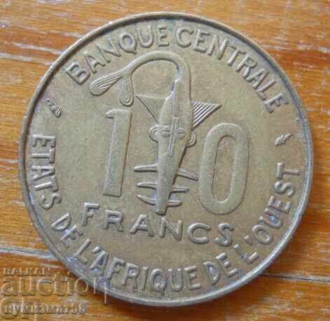 10 φράγκα 1975 - Δυτική Αφρική