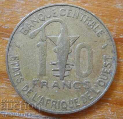 10 franci 1977 - Africa de Vest
