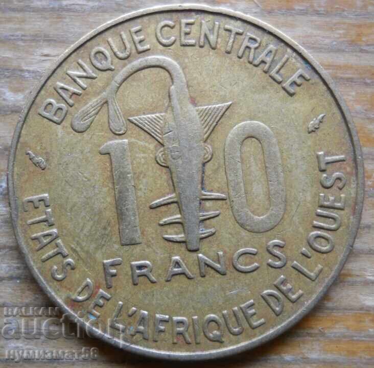 10 φράγκα 1978 - Δυτική Αφρική