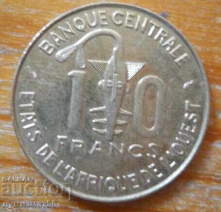10 franci 1987 - Africa de Vest cu preț € 1.53 | 2.99 BGN 10 franci 1987 - Africa de Vest cu preț € 1.53 | 2.99 BGN