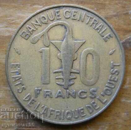 10 francs 1989 - West Africa