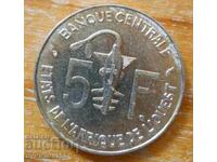 5 franci 1989 - Africa de Vest