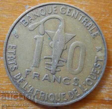 10 francs 1996 - West Africa