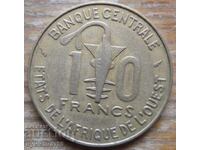10 franci 1986 - Africa de Vest