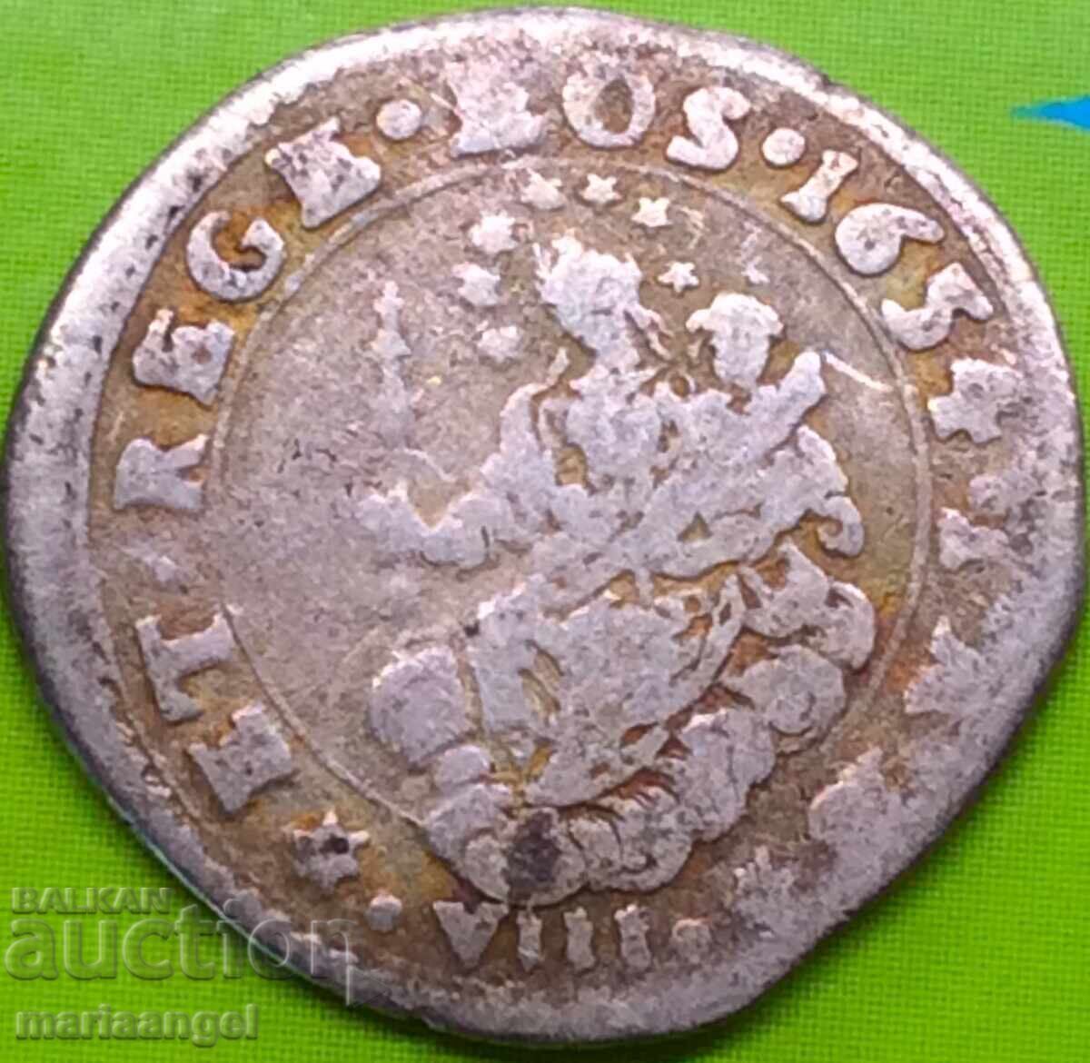Livrarea Genova 8 denari 1654 Italia Madonna / Stema argint - destul de rar Livrarea Genova 8 denari 1654 Italia Madonna / Stema argint - destul de rar