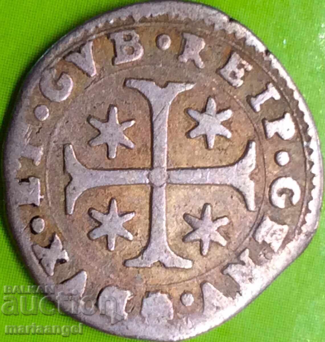 Genova 8 denari 1654 Italia Madonna / Stema argint - destul de rar - 7 Genova 8 denari 1654 Italia Madonna / Stema argint - destul de rar - 7