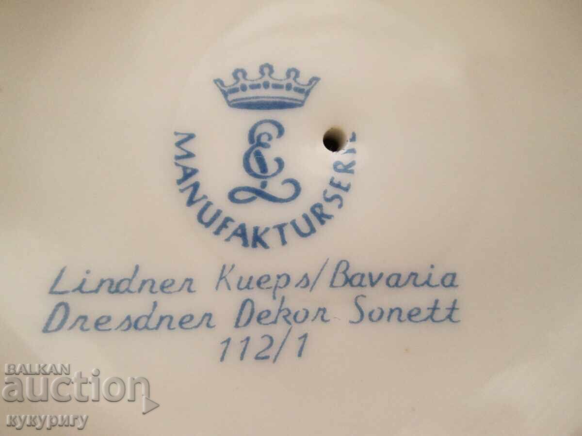 Suport de lumânare delicat, mic, din porțelan german Lindner Bavaria - 5