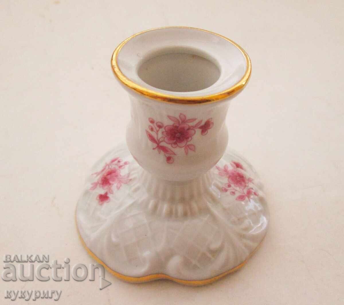 Suport de lumânare delicat, mic, din porțelan german Lindner Bavaria - 7