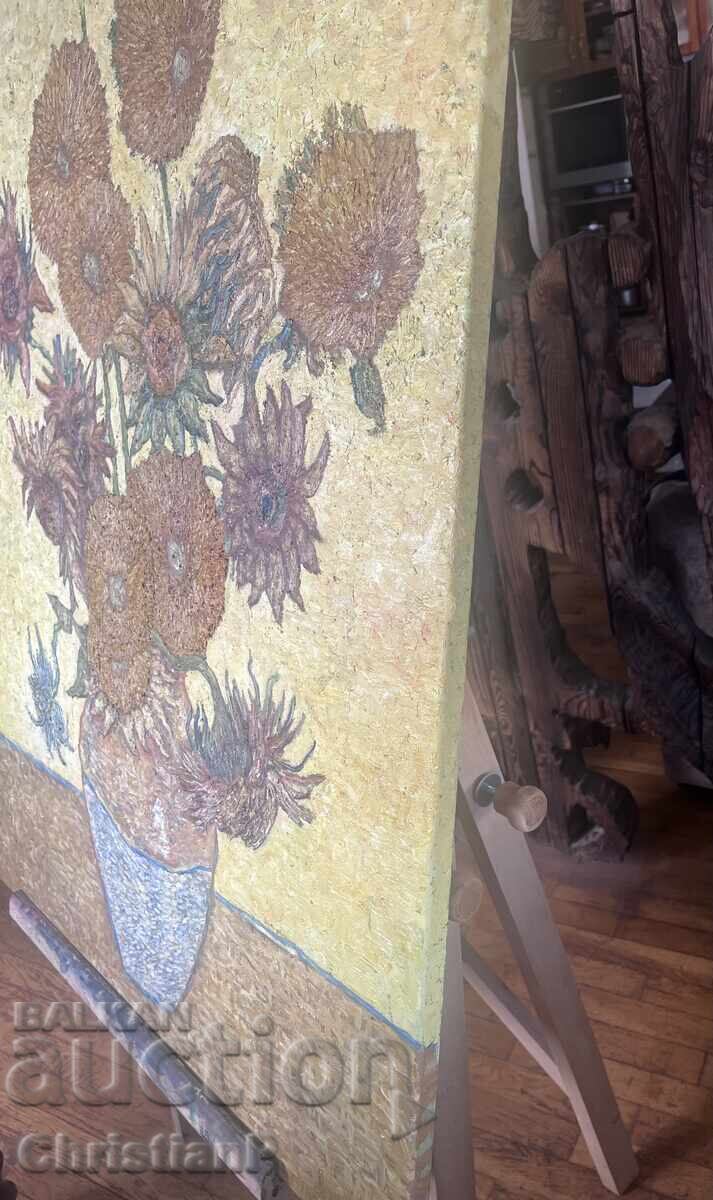 Painting inspired by Van Gogh - "Sunflowers" 90x70 - 6