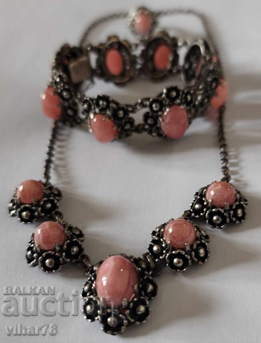 Very beautiful silver set: bracelet, necklace, ring