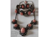 Set argint foarte frumos, brățară, colier, inel