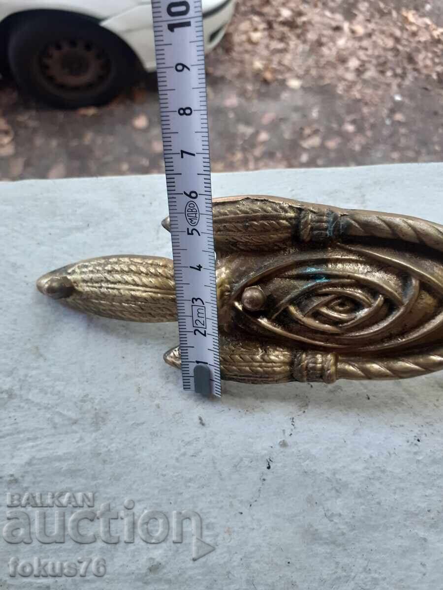 Интересна бронзова пафта тока катарама колан накит - 5