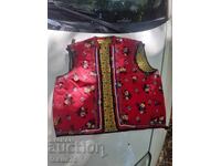 Старо червено шарено елече елек за народна носия