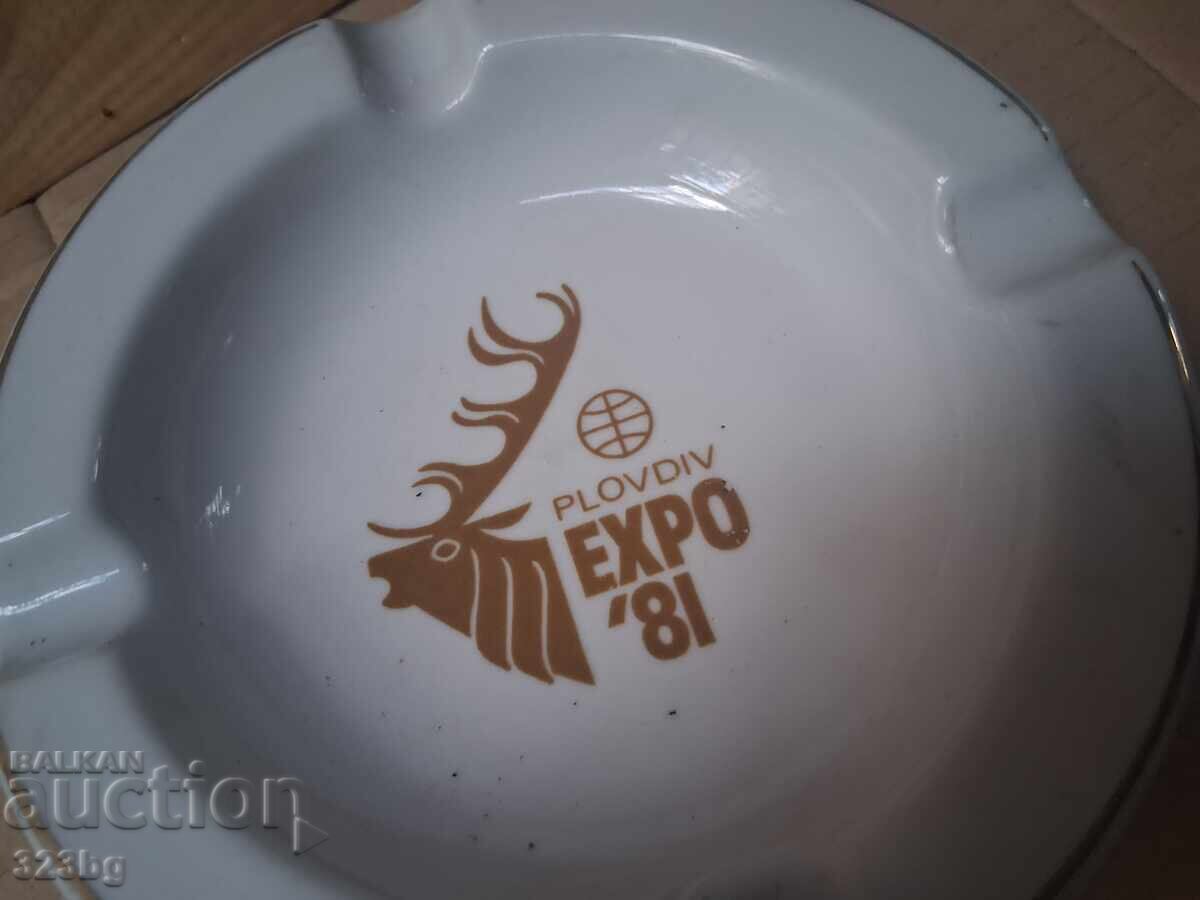 Porcelain Ashtray Expo 1981 Plovdiv with price 35.00 BGN | € 17.90 Porcelain Ashtray Expo 1981 Plovdiv with price 35.00 BGN | € 17.90
