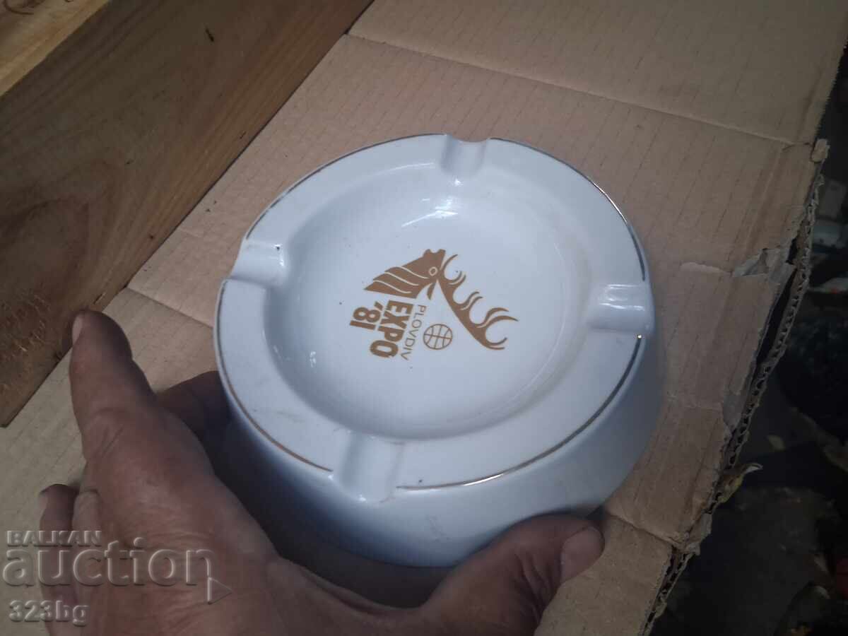 Delivery of Porcelain Ashtray Expo 1981 Plovdiv Delivery of Porcelain Ashtray Expo 1981 Plovdiv