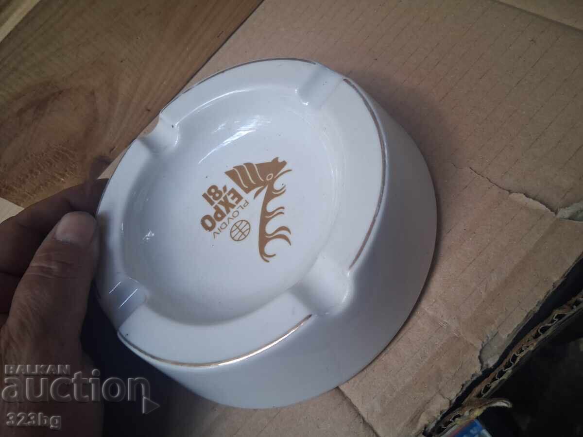 Porcelain Ashtray Expo 1981 Plovdiv - 5 Porcelain Ashtray Expo 1981 Plovdiv - 5
