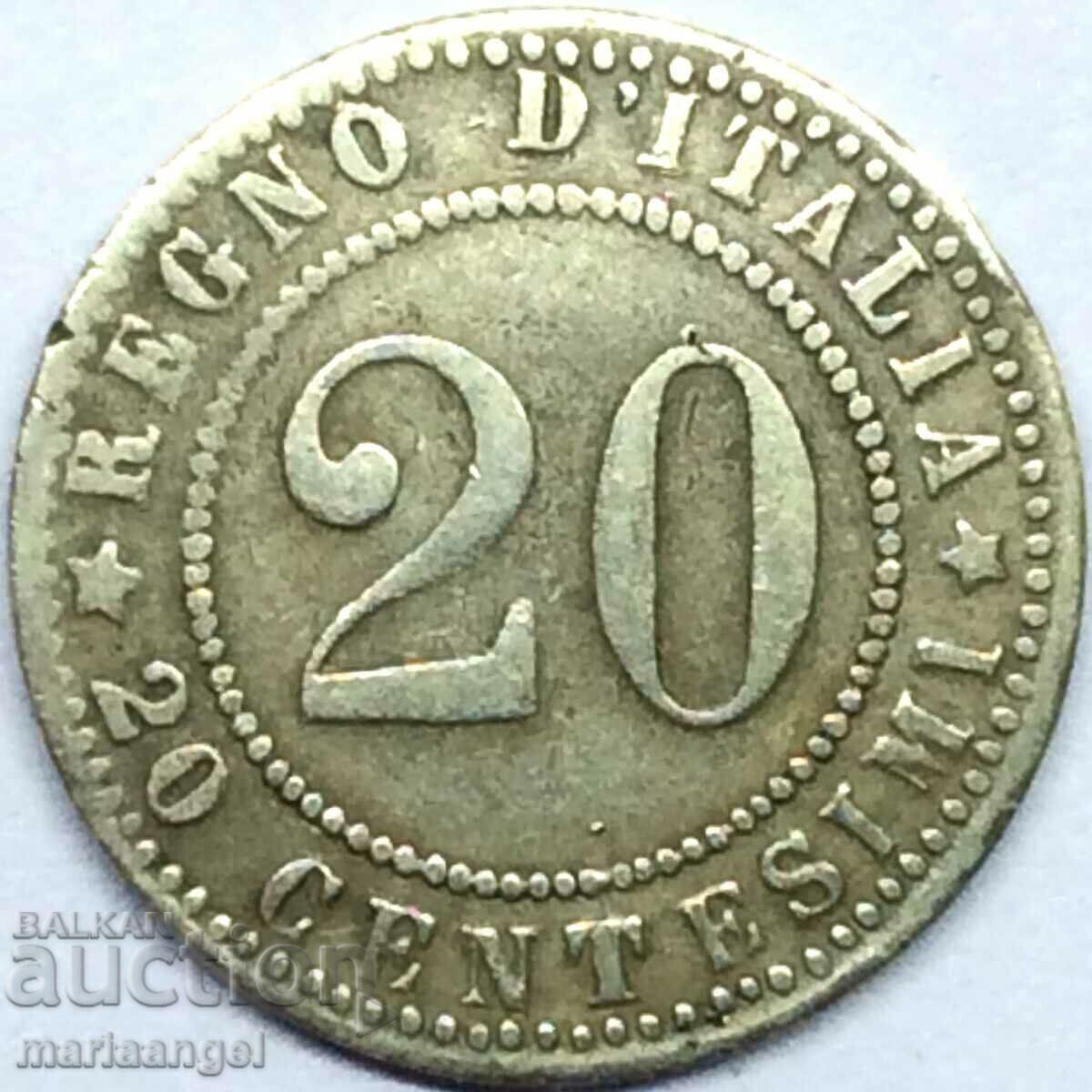 20 centesimi 1895 - quite rare with price 12.00 BGN | € 6.14