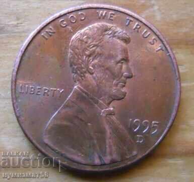 1 cent 1995 - USA (D) with price 0.30 BGN | € 0.15