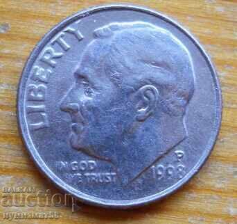 10 σεντς 1998 - ΗΠΑ (R) με τιμή 0.50 BGN | € 0.26