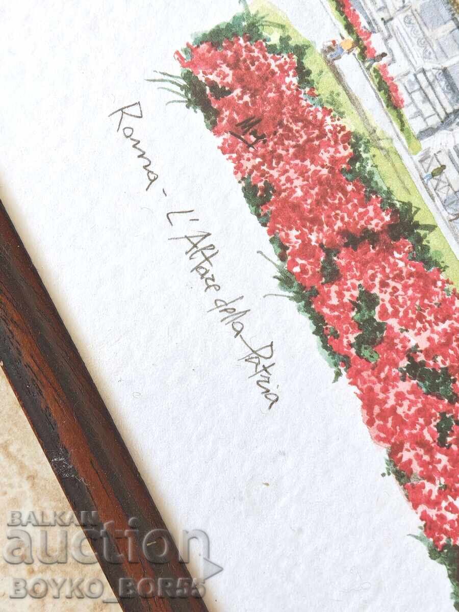 Стара Италианска Картина "Рим- Олтарът на Родината" с цена 59.00 лв. | € 30.17 Стара Италианска Картина "Рим- Олтарът на Родината" с цена 59.00 лв. | € 30.17