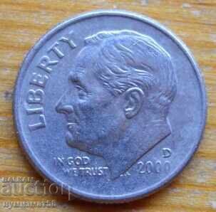 10 cents 2000 - USA (D) with price 0.50 BGN | € 0.26