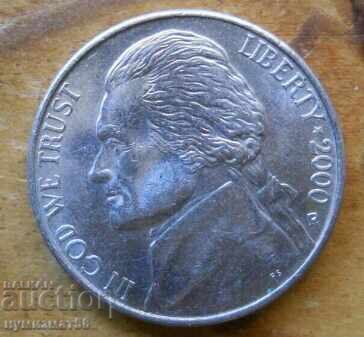 5 Cents 2000 - USA (P) with price 0.70 BGN | € 0.36