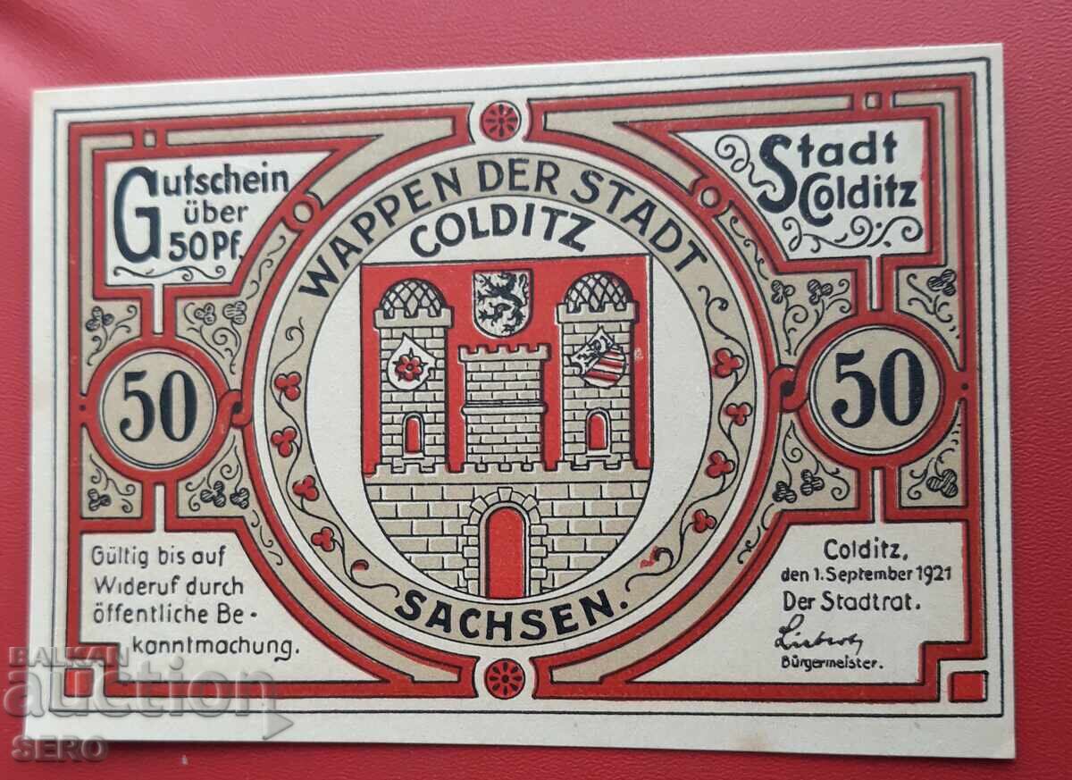 Τραπεζογραμμάτιο-Γερμανία-Σαξονία-Κόλντιτς-50 πφένιγκ 1921 με τιμή 2.00 BGN | € 1.02