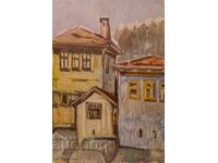 Παλιός ελαιογραφία, αστικό τοπίο