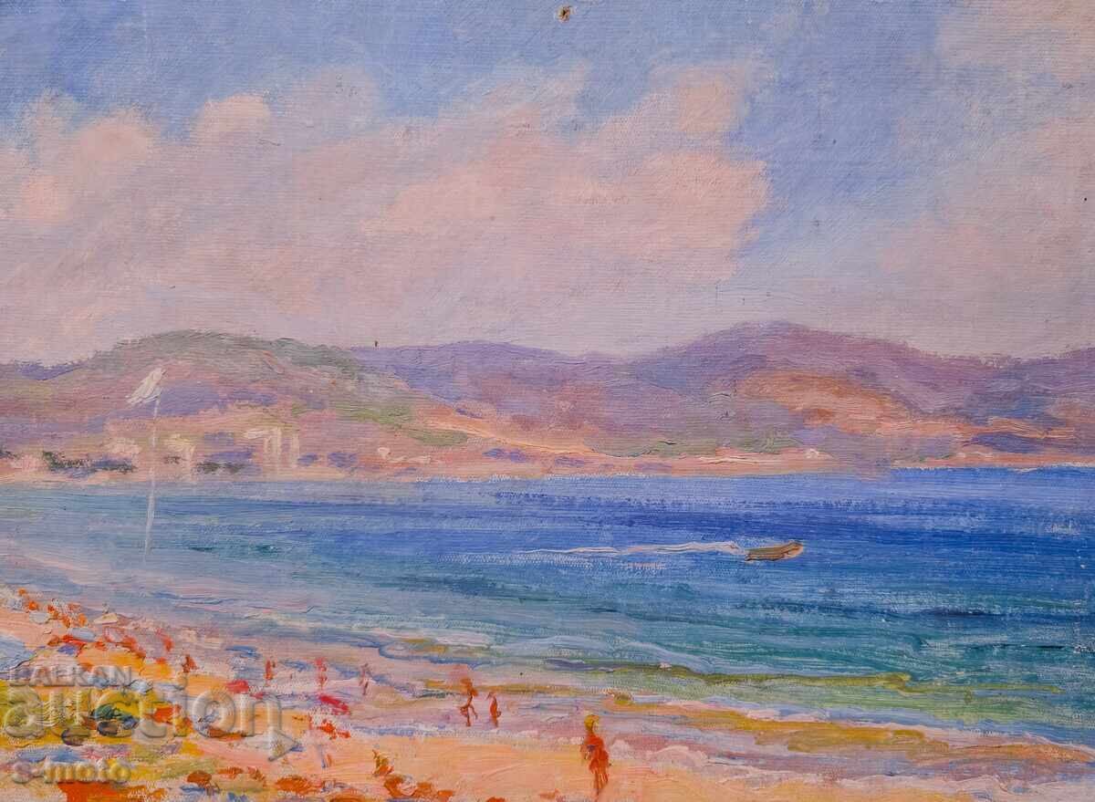 Έργο ζωγραφικής με λάδι θαλασσινό τοπίο με τιμή 300.00 BGN | € 153.39
