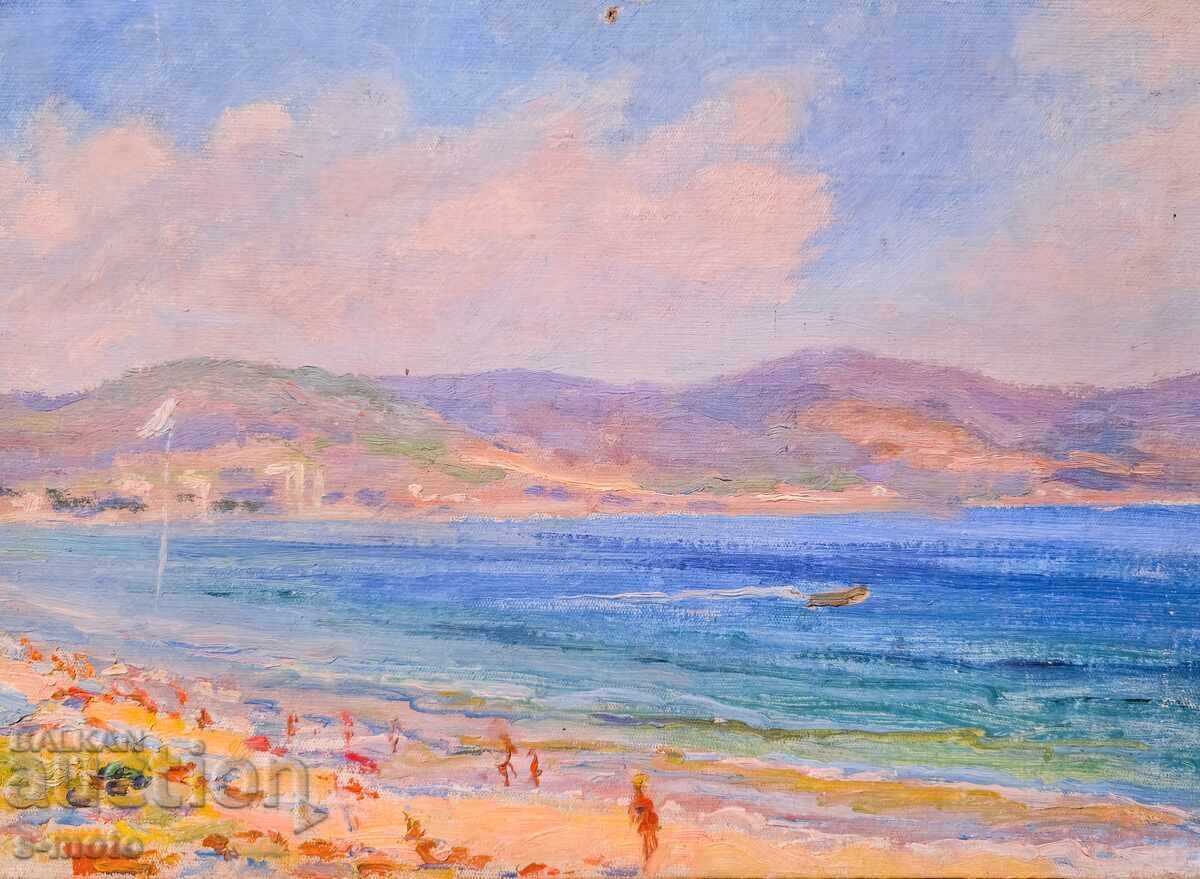 Έργο ζωγραφικής με λάδι θαλασσινό τοπίο