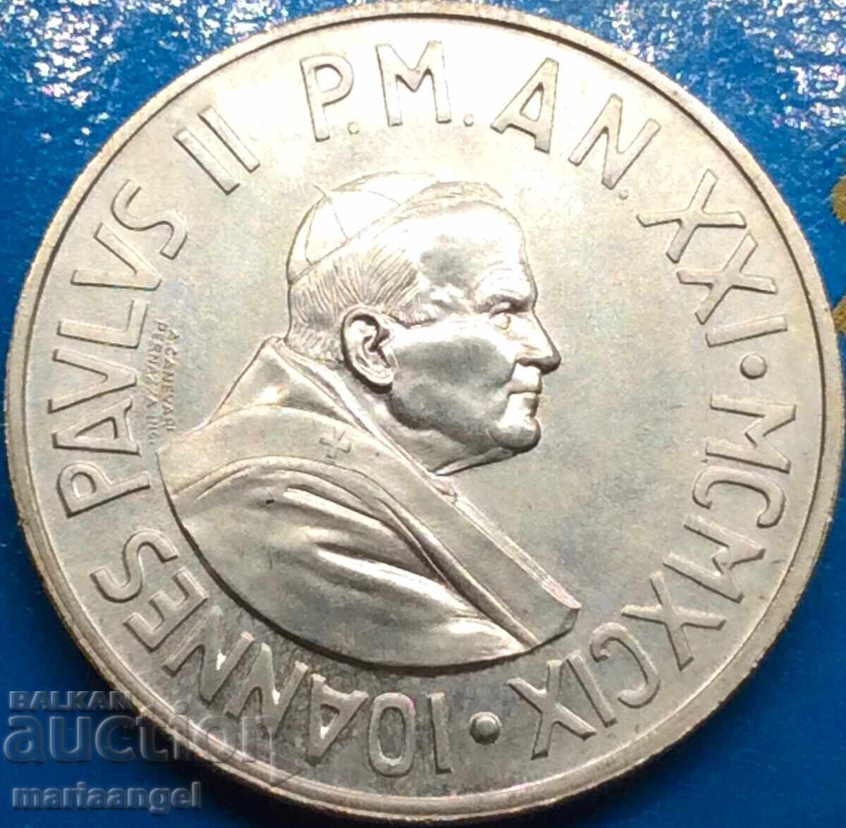 1000 λιρέτες 1999 Βατικανό 500 Paul II Αργυρό με τιμή 74.00 BGN | € 37.84