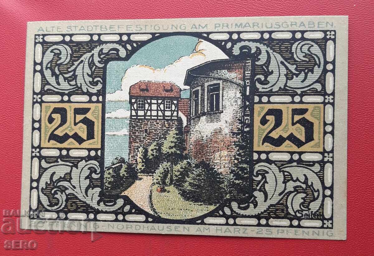 Banknote - Germany - Thuringia - Nordhausen - 25 Pfennig 1921