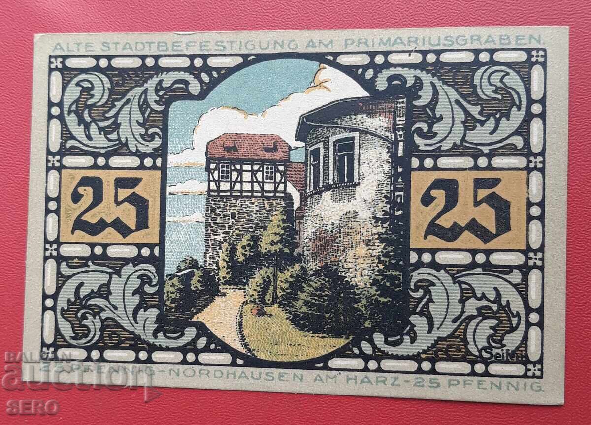 Bancnotă-Germania-Thuringia-Nordhausen-25 pfennig 1921 Bancnotă-Germania-Thuringia-Nordhausen-25 pfennig 1921