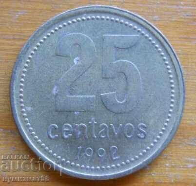 25 сентавос 1992 г  - Аржентина